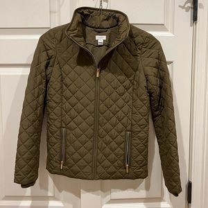 J Crew XXS Olive Waffle Quilted Jacket